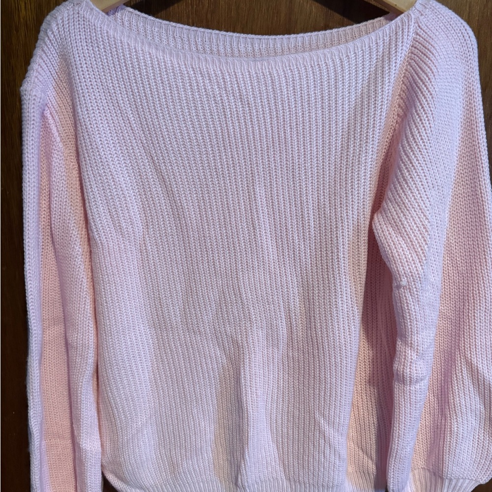 SHEIN Light Pink Off-the-Shoulder Sweater